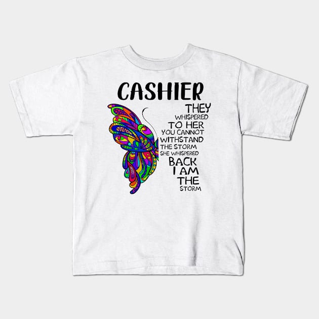 CASHIER THE STORM Kids T-Shirt by janayeanderson48214